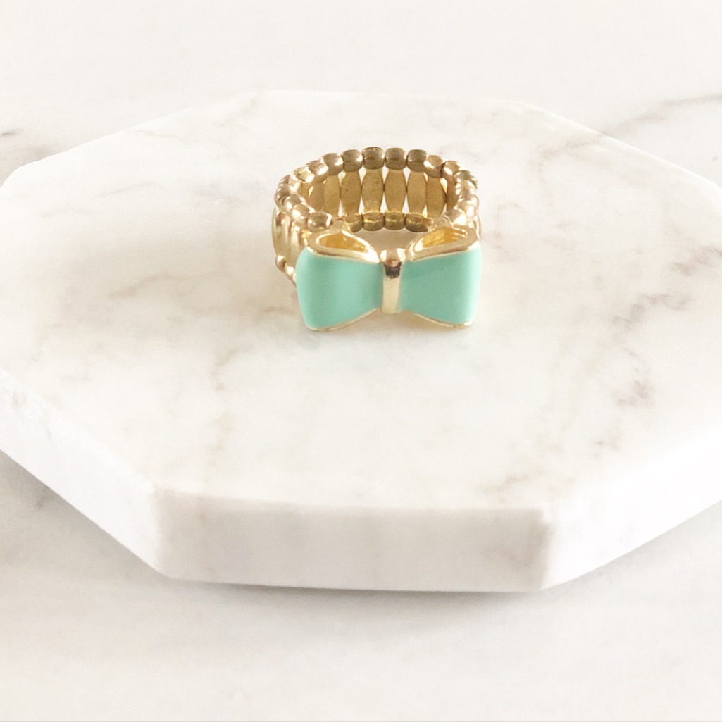 Mint Green Bow Ring